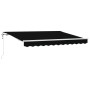 Toldo Retráctil Negro 350 x 200 cm Poliéster y Aluminio