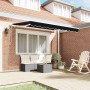 Toldo Retráctil Negro 350 x 200 cm Poliéster y Aluminio