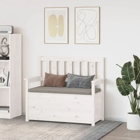 Solid white pine wood bench 112.5x51.5x96.5 cm by vidaXL, Banks - Ref: Foro24-823560, Price: 143,51 €, Discount: %