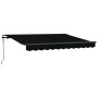 Toldo Retráctil Negro 350 x 200 cm Poliéster y Aluminio