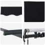 Toldo Retráctil Negro 350 x 200 cm Poliéster y Aluminio