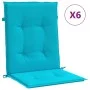 Chair cushions with low backrest 6 pcs turquoise fabric by vidaXL, Cushions for chairs and sofas - Ref: Foro24-361339, Price:...