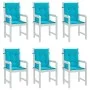 Chair cushions with low backrest 6 pcs turquoise fabric by vidaXL, Cushions for chairs and sofas - Ref: Foro24-361339, Price:...