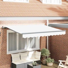 Toldo Retráctil Blanco 350 x 200 cm Poliéster y Aluminio Toldo Retráctil Blanco 350 x 200 cm Poliéster y Aluminio
