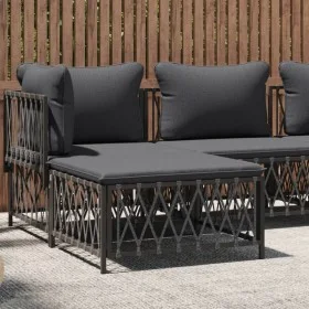 Garden stool with anthracite gray woven fabric cushion by vidaXL, Modular outdoor sofas - Ref: Foro24-364144, Price: 45,35 €,...