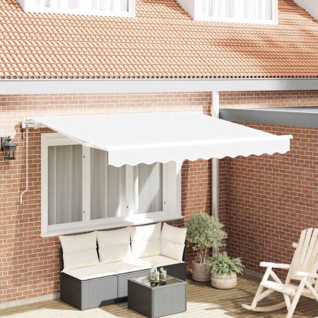 Toldo Retráctil Blanco 350 x 200 cm Poliéster y Aluminio
