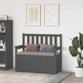 Solid gray pine wood bench 112.5x51.5x96.5 cm by vidaXL, Banks - Ref: Foro24-823561, Price: 152,90 €, Discount: %
