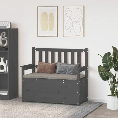 Bank aus massivem grauem Kiefernholz, 112,5 x 51,5 x 96,5 cm von vidaXL, Banken - Ref: Foro24-823561, Preis: 152,90 €, Rabatt: %