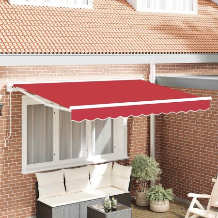 Toldo Retráctil Manual Rojo 350x200 cm tela