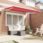 Toldo Retráctil Manual Rojo 350x200 cm tela