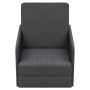 Sillón convertible tela gris oscuro