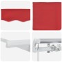 Toldo Retráctil Rojo 350 x 200 cm Poliéster y Aluminio