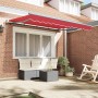 Toldo Retráctil Rojo 350 x 200 cm Poliéster y Aluminio