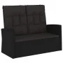 Liegende Gartenbank und schwarze synthetische Rattankissen 118 cm von vidaXL, Gartenbänke - Ref: Foro24-362185, Preis: 151,25...
