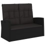 Reclining garden bench and black synthetic rattan cushions 118 cm by vidaXL, garden benches - Ref: Foro24-362185, Price: 190,...