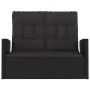Liegende Gartenbank und schwarze synthetische Rattankissen 118 cm von vidaXL, Gartenbänke - Ref: Foro24-362185, Preis: 151,25...