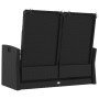 Reclining garden bench and black synthetic rattan cushions 118 cm by vidaXL, garden benches - Ref: Foro24-362185, Price: 190,...