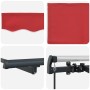 Toldo Retráctil Rojo 350 x 200 cm Poliéster y Aluminio