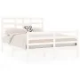 White solid wood bed frame 140x190 cm by vidaXL, Beds and slatted bases - Ref: Foro24-3105841, Price: 130,85 €, Discount: %