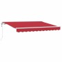 Toldo Retráctil Rojo 350 x 200 cm Poliéster y Aluminio