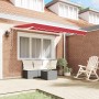 Toldo Retráctil Rojo 350 x 200 cm Poliéster y Aluminio