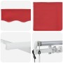 Toldo Retráctil Rojo 350 x 200 cm Poliéster y Aluminio
