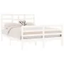 Weißer Massivholzbettrahmen 140x190 cm von vidaXL, Betten und Lattenroste - Ref: Foro24-3105841, Preis: 130,85 €, Rabatt: %