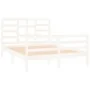 Weißer Massivholzbettrahmen 140x190 cm von vidaXL, Betten und Lattenroste - Ref: Foro24-3105841, Preis: 130,85 €, Rabatt: %
