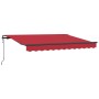 Toldo Retráctil Rojo 350 x 200 cm Poliéster y Aluminio