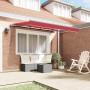 Toldo Retráctil Rojo 350 x 200 cm Poliéster y Aluminio