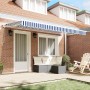Toldo Retráctil Manual Azul y 400x200 cm tela