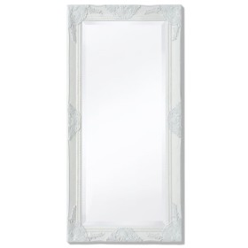 Espejo de pared estilo barroco blanco 100x50 cm