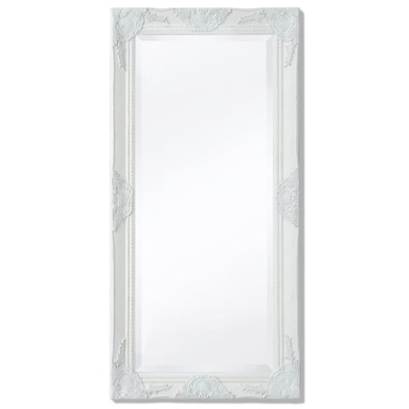 Espejo de pared estilo barroco blanco 100x50 cm