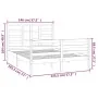 Weißer Massivholzbettrahmen 140x190 cm von vidaXL, Betten und Lattenroste - Ref: Foro24-3105841, Preis: 130,85 €, Rabatt: %