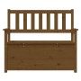 Banco de madera maciza pino marrón miel 112,5x51,5x96,5 cm de vidaXL, Bancos - Ref: Foro24-823562, Precio: 164,37 €, Descuent...