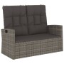 Verstellbare Gartenbank und Kissen Kunstrattangrau 118 cm von vidaXL, Gartenbänke - Ref: Foro24-362186, Preis: 224,27 €, Raba...