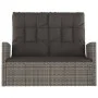 Banco jardín reclinable y cojines ratán sintético gris 118 cm de vidaXL, Bancos de jardín - Ref: Foro24-362186, Precio: 220,2...