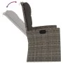 Banco jardín reclinable y cojines ratán sintético gris 118 cm de vidaXL, Bancos de jardín - Ref: Foro24-362186, Precio: 220,2...