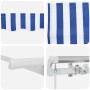Toldo Retráctil Azul y Blanco 400 x 200 cm Poliéster y Aluminio