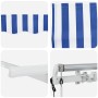 Toldo Retráctil Azul y Blanco 400 x 200 cm Poliéster y Aluminio