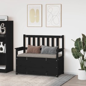 Bank aus massivem schwarzem Kiefernholz, 112,5 x 51,5 x 96,5 cm von vidaXL, Banken - Ref: Foro24-823563, Preis: 130,53 €, Rab...