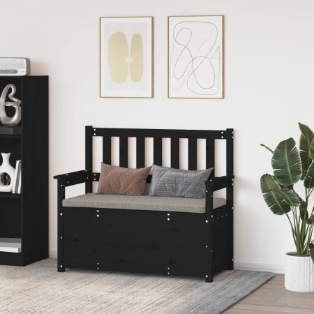 Banco de madera maciza de pino negro 112,5x51,5x96,5 cm de vidaXL, Bancos - Ref: Foro24-823563, Precio: 130,49 €, Descuento: %