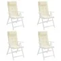 High back chair cushions 4 pcs cream color Oxford fabric by vidaXL, Cushions for chairs and sofas - Ref: Foro24-361881, Price...