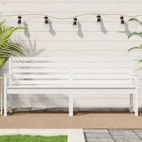 Gartenbank aus massivem weißem Kiefernholz 203,5 x 48 x 91,5 cm von vidaXL, Gartenbänke - Ref: Foro24-824075, Preis: 162,68 €...