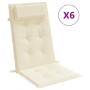 High back chair cushions 6 pcs Oxford fabric cream color by vidaXL, Cushions for chairs and sofas - Ref: Foro24-361882, Price...