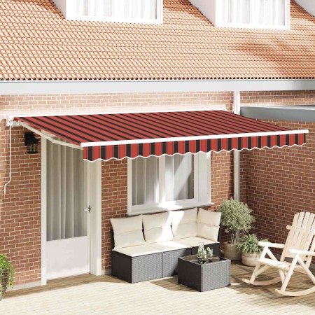 Toldo Retráctil Manual Rayas Multicolor 400x200 cm tela