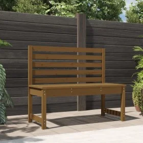 Banco de jardín madera maciza pino marrón miel 109 cm de vidaXL, Bancos de jardín - Ref: Foro24-824035, Precio: 91,79 €, Desc...