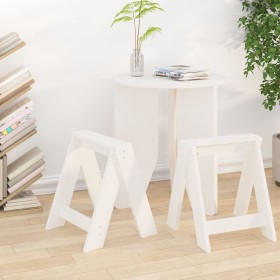 Hocker 2 Stück massives Kiefernholz weiß 40x40x45 cm von vidaXL, Klapphocker und Stühle - Ref: Foro24-823660, Preis: 39,35 €,...