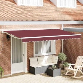 Toldo Retráctil Manual Burdeos 400x200 cm tela