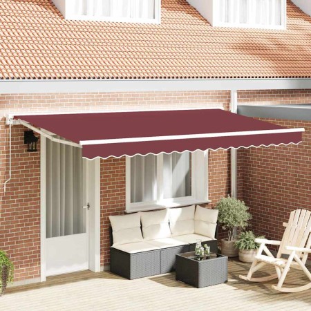 Toldo Retráctil Manual Burdeos 400x200 cm tela